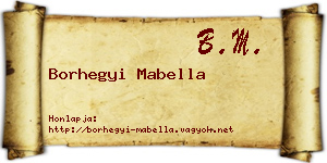 Borhegyi Mabella névjegykártya